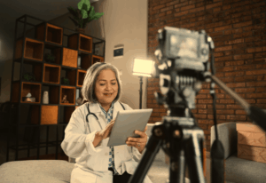 Médico usando o Instagram para se comunicar com pacientes de forma profissional