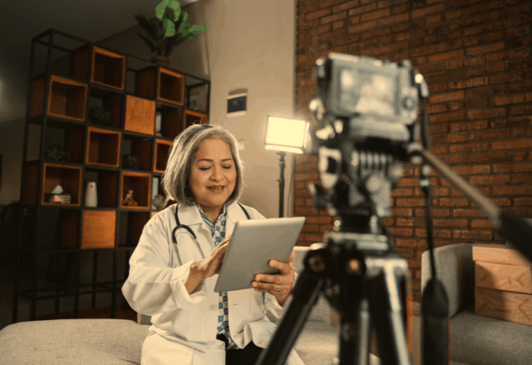 Médico usando o Instagram para se comunicar com pacientes de forma profissional
